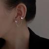 Pendientes dobles de plata de ley 925 para mujer, nuevos pendientes de mariposa personalizados (2022), pendientes de hueso de oreja de una pieza