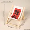 Silla de Playa de Buena Suerte Estilo Nuevo Soporte Perezoso para Teléfono Mini Adorno Divertido Artesanía de Madera Decoración Creativa