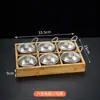 Creativo Plato de Nueve Compartimentos para Restaurantes Comerciales de Hot Pot, Restaurantes de Barbacoa, Bandejas de Carne y Verduras, Bandejas de Madera de Bambú, Platos Divididos