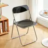 Silla Plegable Famosa en Internet, Silla Transparente Acrílica, Silla de Manicura Famosa en Internet para Tomar Fotos, Taburete Simple Plegable de Cristal para Comedor