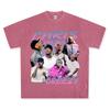 Camiseta Vintage Hip-Hop Chris Brown Chris Brown Estampada de Manga Curta Moletom Pesado com Capuz de Manga Longa