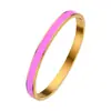Pulsera de Acero de Titanio con Esmalte para Mujer, Lujo Accesible, Baño de Oro de 18K de Gama Alta, Pulsera de Acero Inoxidable Europea y Americana para Mujer, No se Desvanece