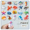 20 Piezas Imanes de Refrigerador Magnéticos Suaves de Vida Marina Animales Submarinos Iluminación Infantil Educación Temprana Cognitivo Impermeables Pegatinas Magnéticas