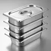 Acero Inoxidable 304 Recipiente para Porciones Cuadrado Rectangular Comercial para Verduras Malatang con Tapa Contenedor Caja Plato de Puntuación y