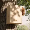 Nido de Pájaro de Madera Impermeable para Exteriores, Casa de Madera Colgante de Madera Maciza para Jardín Exterior, Caja de Cría de Madera Maciza para Pájaros Loro en Balcón de Jardín