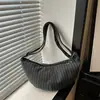 Bolsa de color liso transfronteriza para mujer, nueva, gran capacidad, retro, con rayas profundas y claras, bolsa de mano para el trabajo, el trayecto, los viajes, bolso de hombro único