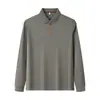 Polo de Manga Larga con Cuello Camisero, Estampado de Piña/7A Antibacterial/70D/220G, personalizable con logo, unisex, business casual
