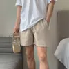 Shorts Casuais de Algodão e Linho para Homens, Calças de Cinco Pontos Largas para Esportes ao Ar Livre, Calças Casuais de Linho Respiráveis para Trabalho, Comprimento Médio