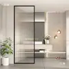Pantalla de hierro forjado de lujo ligero, mampara de acero inoxidable y vidrio, recibidor, sala de estar, tocador minimalista moderno de celebridad de internet no