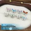 Pendiente de Aleación de Titanio F136 Cola de Taladro Hueso de la Oreja Mariposa Clavo de Hueso de la Oreja Ópalo Zirconio Clavo de Nariz Clavo de Labio Joyería para Perforación Corporal de Titanio G23