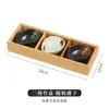 Juego de bandeja Jiugongge de madera de bambú para sushi japonés, barbacoa, plato de acompañamiento, plato para snacks, B&B, snack, plato para frutas secas