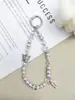 Exquisita Cadena de Perlas para Teléfono, Pulsera de Perlas de Muñeca de Moda Estilo Chanel para Mujer, Joyería de Alta Gama para Viajes al Aire Libre