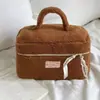 2024 Famoso da Internet Bolsa de Cosméticos de Viagem de Lã de Cordeiro Alto Valor de Beleza Grande Capacidade Armazenamento Portátil Bolsa Portátil de Armazenamento de Cosméticos