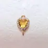 Pingente de Zircônia Banhado a Ouro Banhado a Cobre 18k Acessórios para Joias DIY Pulseira Coração Colar Material Artesanal Duplo para Pendurar
