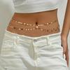 Estilo Nuevo Europeo y Americano Cadena de Cintura con Borlas de Disco Dorado Cadena de Cintura Doble Capa con Borlas Decoración para el Cuerpo Cadena Corporal de Lujo Accesible Accesorios de Gama Alta