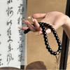 Pulsera de Bodhi de Doble Círculo de Jade Negro de los Doce Signos del Zodíaco Tendencia en TikTok, Amuletos Protectores de los Ocho Guardianes, Año del Caballo, Accesorios de Pulsera de Hilo Coleccionables para Hombres y Mujeres