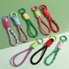 Chaveiro com Padrão de Liga de Poliéster Espesso e Nós, Argola de Chaveiro, Pingente de Chaveiro DIY Feito à Mão, Acessórios de Joalheria