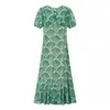 Moda feminina europeia e americana transfronteiriça AliExpress mais vendido com recortes estampa cadarço costas abertas slim fit vestido longo