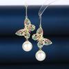 Brincos de emagrecimento facial Pearl Ear Hook rosto fada retro colorido borboleta brincos de pérola elegante gancho de orelha brincos de borboleta feminino