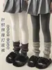 Calcetines de Invierno Gruesos con Forro de Felpa para Niñas, Pantimedias de una Pieza Calientes para Usar por Encima, Pantalones Largos de una Pieza Base, Estilo Japonés