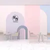 Tela de pared para tienda de ropa de celebridad en línea geométrica Morandi, fondo de color para estudio de transmisión en vivo, papel tapiz artístico, mural para habitación infantil