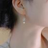 Lanling regreso natural luz fuerte perla de agua dulce jade Hetian flor de orquídea aretes aretes de plata de ley retro alta calidad