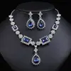 Joyería de Comercio Exterior Europeo y Americano, Collar y Pendientes de Cristal y Piedras Preciosas para Mujer, Aleación Electrochapada, Exclusivamente para Accesorios de Novias Transfronterizas
