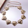Corrente de Cintura Elegante, Cinto Feminino da Moda, Cinto Metálico Feminino com Turquesa Grande, Design Lindo e Estiloso em Formato de Coração, Corrente de Cintura Feminina