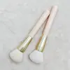 Brocha de Rubor Individual de Albaricoque con Mango Corto Conveniente Brocha para Contorno de Polvo Suelto Brocha de Maquillaje No Absorbe el Polvo Brocha de Maquillaje para Principiantes Súper Suave