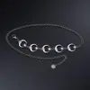 Corrente de Cintura com Pingente de Sol, Lua e Estrela de Metal Tendência Transfronteiriça Europeia e Americana para Mulheres, Corrente de Corpo de Camada Única da Moda Joias Atacado