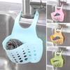 Estante de almacenamiento para cocina, escurridor de grifo, botón a presión ajustable, estante de almacenamiento de plástico, bolsa para fregadero