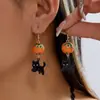 Brincos Assimétricos de Chapéu de Fantasma de Novo Estilo Europeus e Americanos Transfronteiriços para Mulheres Acessórios de Orelha Aranha Sombrios Tendência