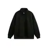 Wukong tiene una sudadera con media cremallera de color liso estilo retro japonés para hombre, perfecta para otoño, con corte holgado, adecuada para parejas y versátil para uso casual.