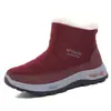 Botas de invierno para mujer más vendidas transfronterizas, tela impermeable con forro grueso de felpa, adecuadas para personas de mediana edad y jóvenes, botas de algodón para nieve ligeras y antideslizantes en stock