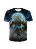 Camiseta Digital 3D Transfronteriza para Hombre Leyenda de Ceda Aliento de lo Salvaje Anime Manga Corta para Adultos