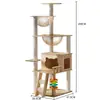 Estrutura de Escalada para Gatos com Brinquedo Giratório Automático para Gatos, Estrutura de Escalada Grande Bonita para Gatos em Placa de Densidade e Tecido de Feltro para Uso Interno