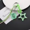 Cuerda Trenzada Creativa de Colores Colgante de Estrella Corazón de Acrílico Lanyard para Teléfono Llavero Cuentas Joyería DIY