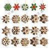 Artesanías de Madera Tallado Copo de Nieve Colgante Recortes de Madera Huecos Madera Navidad Bricolaje Árbol de Navidad Decoración Colgante de Condado