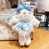 Llavero Creativo de Peluche de Conejo de Orejas Largas con Vestido de Princesa, Llavero de Conejo Caricaturesco Lindo, Colgante para Bolso de Estudiante con Forma de Corazón, Regalo