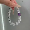 Pulseira de Cristal Branco Natural Donghai para Mulheres, Pulseira de Calcedônia Azul de Alta Qualidade, Pulseira Popular
