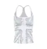Top sin mangas estilo Ins con estampado de cruz del milenio y pedrería, top de verano ajustado para chicas sexys, adecuado tanto para llevar solo como debajo de otra prenda