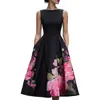 2026 Primavera/Verano Europeo y Americano Transfronterizo Amazon Sitio Independiente Más Vendido Nuevo Vestido sin Mangas Floral con Cintura ceñida y Plisado para Mujer
