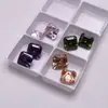 Piedra Suelta de Gema Cuadrada Corte Asscher Color Champán, Piedra Suelta de Circonita Verde Oliva Colorida para Incrustación y Adorno de Joyería DIY