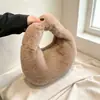 Nova Bolsa de Pelúcia Estilo Coreano Ins Bolsa Peluda Pelo Falso de Coelho Nicho Outono/Inverno Fofa Versátil Bolsa Dumpling para Mulheres