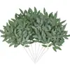 Plantas Verdes Artificiales Populares Transfronterizas, Hojas de Sauce Artificiales, Jarrón para Mesa de Comedor, Arreglo Floral, Decoración de Hojas de Plantas Verdes, Hojas de Sauce Artificiales Individuales