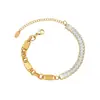 Diseño de Estilo Ins Europeo y Americano Pulsera y Collar Exagerados con Incrustaciones de Circonita, Set de Acero de Titanio Transfronterizo 18K Joyería al por Mayor