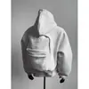 Marca Americana Moderna Mochila Estéreo Cardigan com Capuz Moletom Masculino Primavera 2025 Novo Design de Nicho Jaqueta Versátil