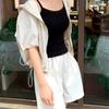 Nuevo Conjunto de Dos Piezas para Verano 2026: Cardigan Delgado con Capucha y Shorts, Traje Deportivo Casual de Moda y Cómodo para Mujer