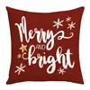 Fronha de Almofada Série de Desenhos Animados de Natal Material de Pelúcia Curta Papai Noel Letras Decoração de Feriado Fronha de Almofada