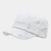 Boina Militar de Florais Frescos Estilo Japonês com Aba Reta para Mulheres, Boné de Baseball Casual Artístico, Chapéu de Sol Versátil para Passeios de Primavera e Verão
